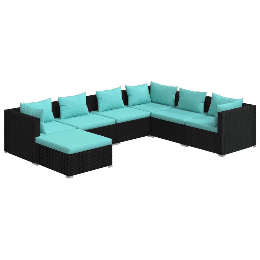 7-Delige Loungeset Met Kussens Poly Rattan 1