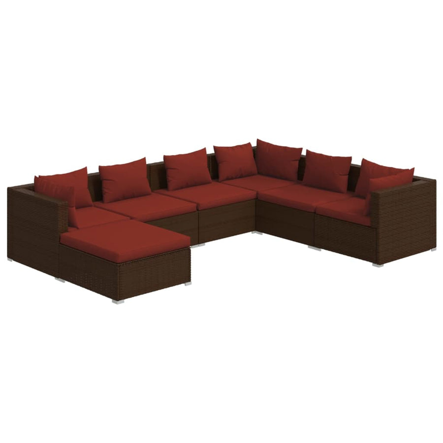 7-Delige Loungeset Met Kussens Poly Rattan 1