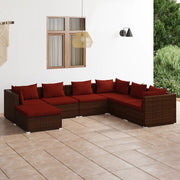 Loungeset 7-delig poly rattan bruin