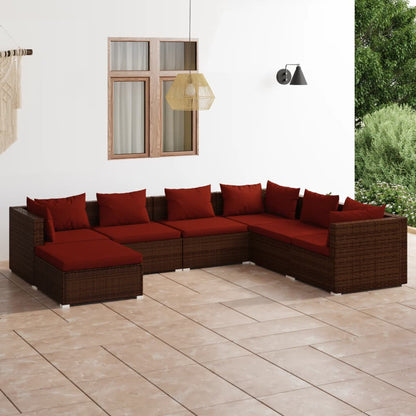 7-Delige Loungeset Met Kussens Poly Rattan 1