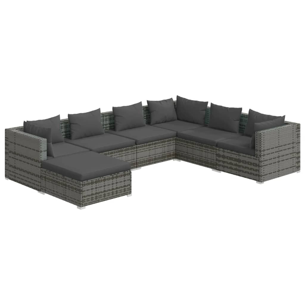 7-Delige Loungeset Met Kussens Poly Rattan 1