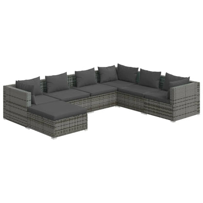 7-Delige Loungeset Met Kussens Poly Rattan 1