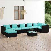 Loungeset 8-delig poly rattan zwart