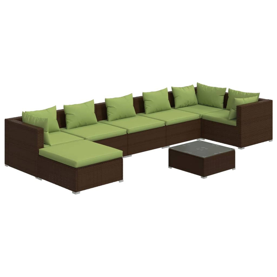 8-Delige Loungeset Met Kussens Poly Rattan 1