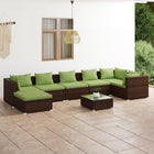 Loungeset 8-delig poly rattan bruin