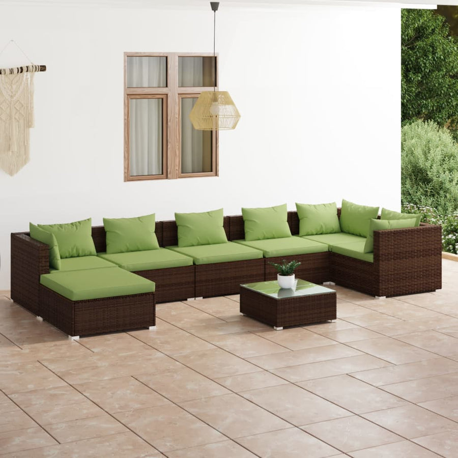 8-Delige Loungeset Met Kussens Poly Rattan 1
