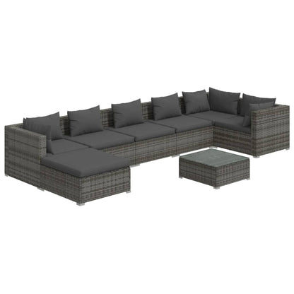 8-Delige Loungeset Met Kussens Poly Rattan 1