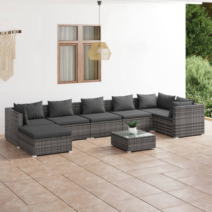 8-Delige Loungeset Met Kussens Poly Rattan 1