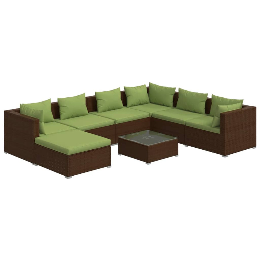 8-Delige Loungeset Met Kussens Poly Rattan 1