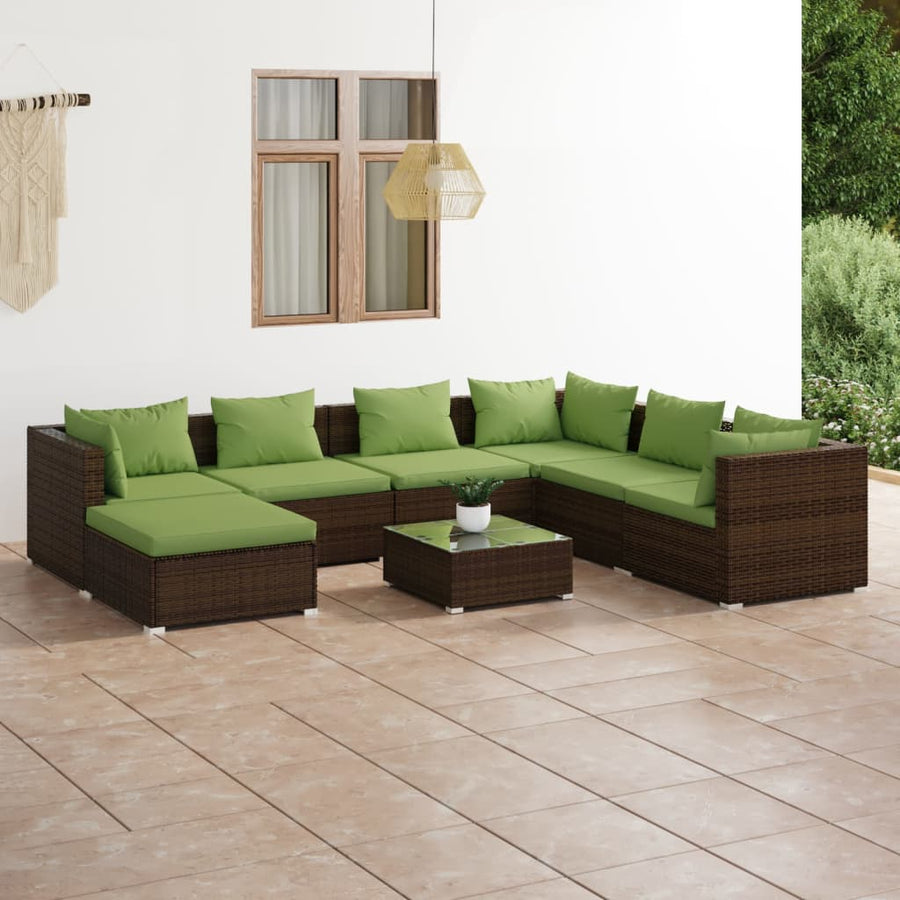 8-Delige Loungeset Met Kussens Poly Rattan 1