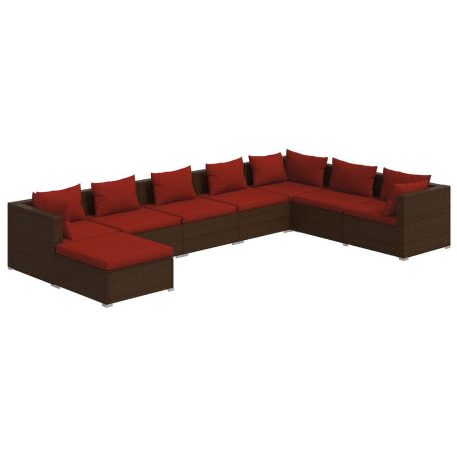 8-Delige Loungeset Met Kussens Poly Rattan 1