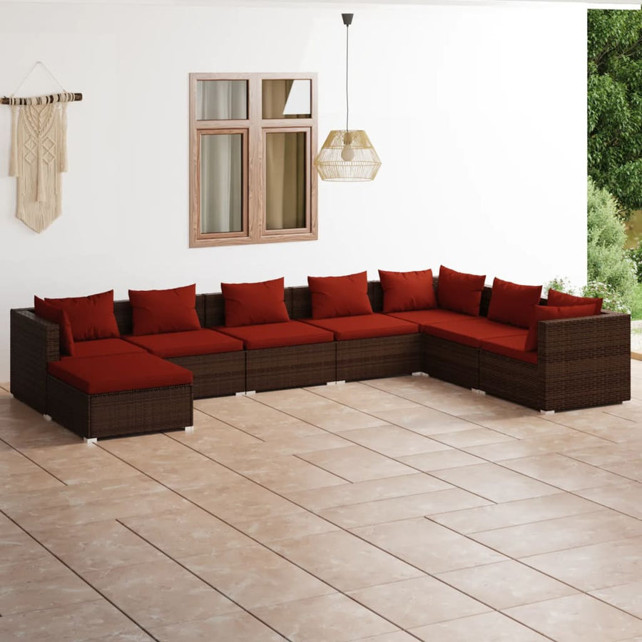 8-Delige Loungeset Met Kussens Poly Rattan 1