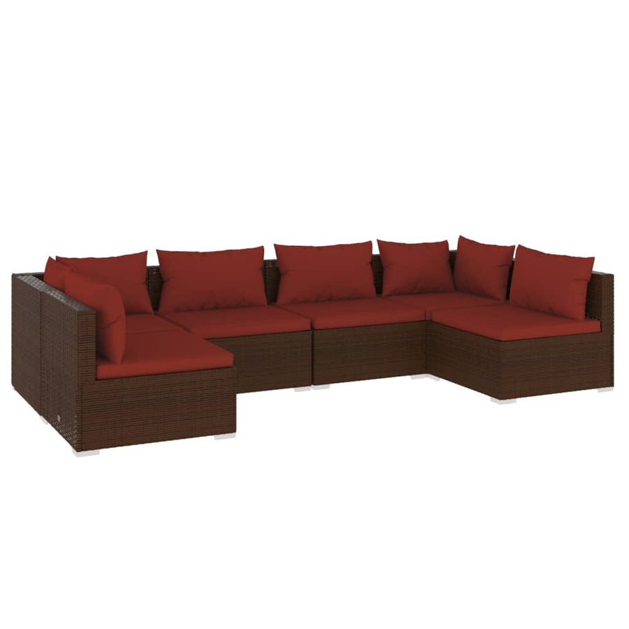 6-Delige Loungeset Met Kussens Poly Rattan 1
