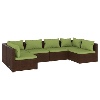 6-Delige Loungeset Met Kussens Poly Rattan 1
