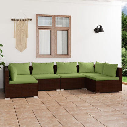 6-Delige Loungeset Met Kussens Poly Rattan 1