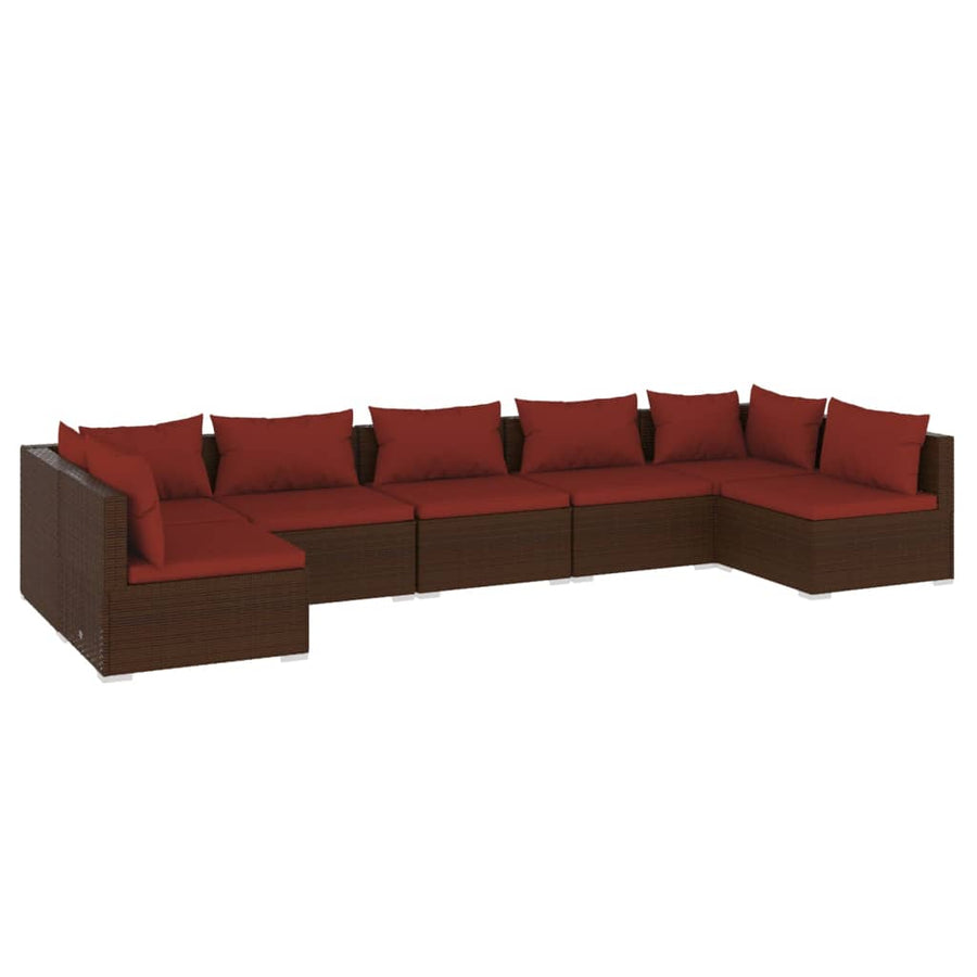 7-Delige Loungeset Met Kussens Poly Rattan 1