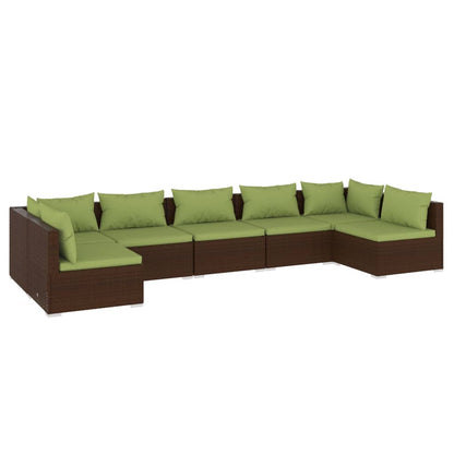 7-Delige Loungeset Met Kussens Poly Rattan 1