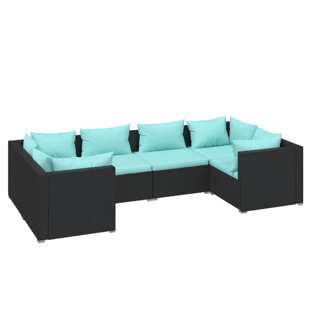6-Delige Loungeset Met Kussens Poly Rattan 1