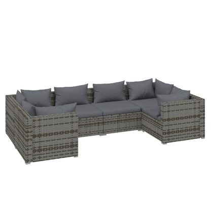 6-Delige Loungeset Met Kussens Poly Rattan 1