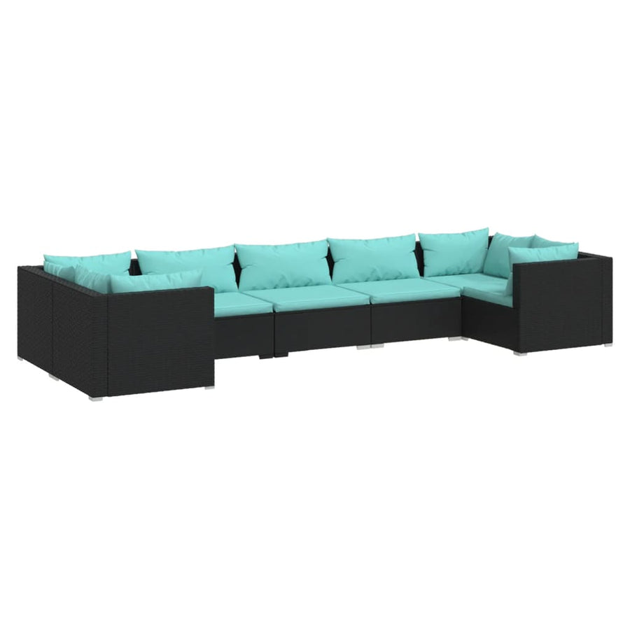 7-Delige Loungeset Met Kussens Poly Rattan 1
