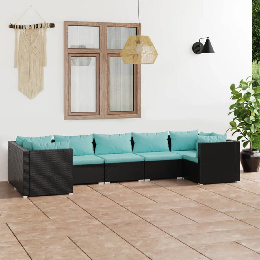 7-Delige Loungeset Met Kussens Poly Rattan 1