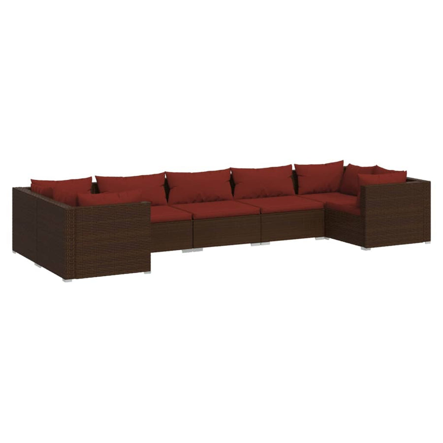 7-Delige Loungeset Met Kussens Poly Rattan 1