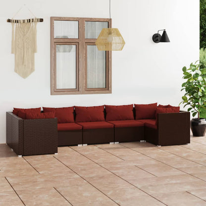 7-Delige Loungeset Met Kussens Poly Rattan 1