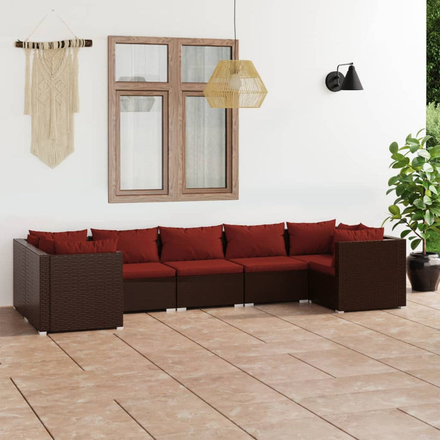7-Delige Loungeset Met Kussens Poly Rattan 1