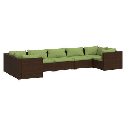 7-Delige Loungeset Met Kussens Poly Rattan 1