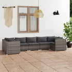 Loungeset 7-delig poly rattan grijs