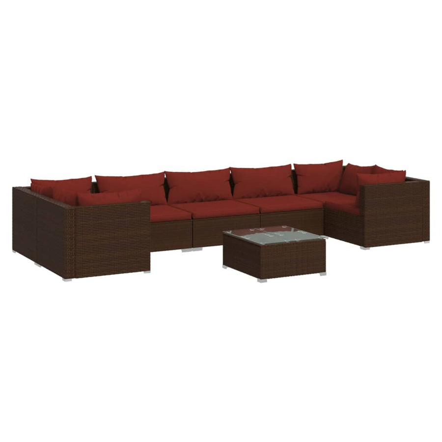 8-Delige Loungeset Met Kussens Poly Rattan 1