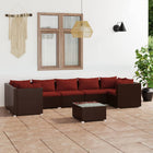 8-Piece Lounge Set with Cushions Poly Rattan 1