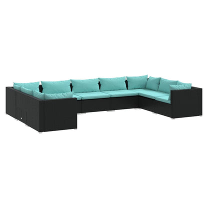 9-Delige Loungeset Met Kussens Poly Rattan 1