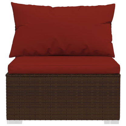 9-Delige Loungeset Met Kussens Poly Rattan 1