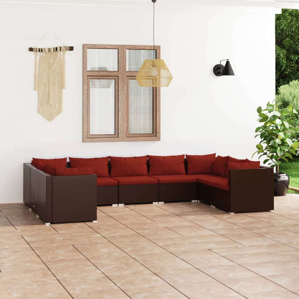 9-Delige Loungeset Met Kussens Poly Rattan 1