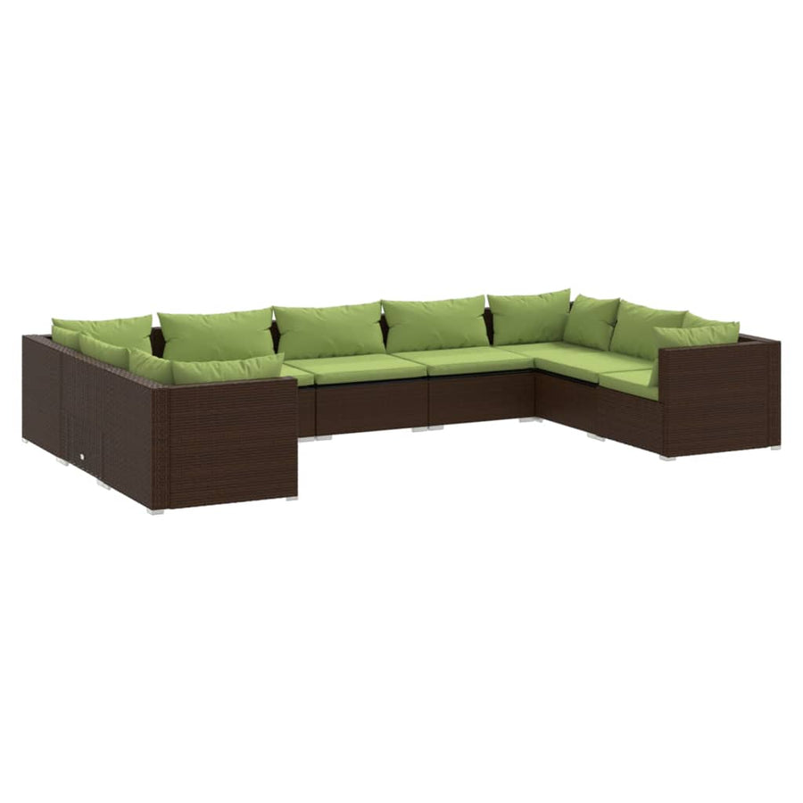 9-Delige Loungeset Met Kussens Poly Rattan 1