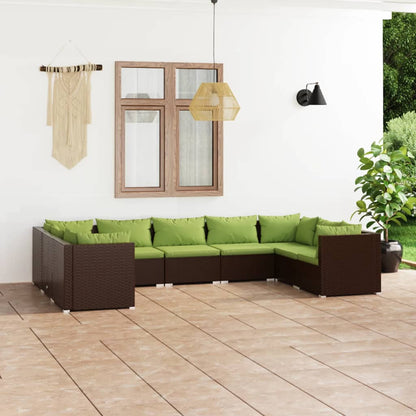 9-Delige Loungeset Met Kussens Poly Rattan 1