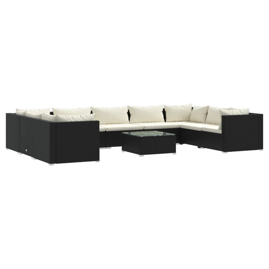 10-Delige Loungeset Met Kussens Poly Rattan 1