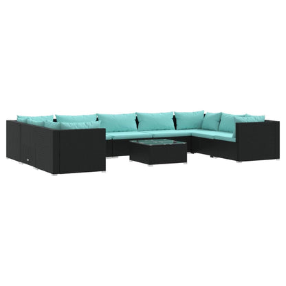 10-Delige Loungeset Met Kussens Poly Rattan 1