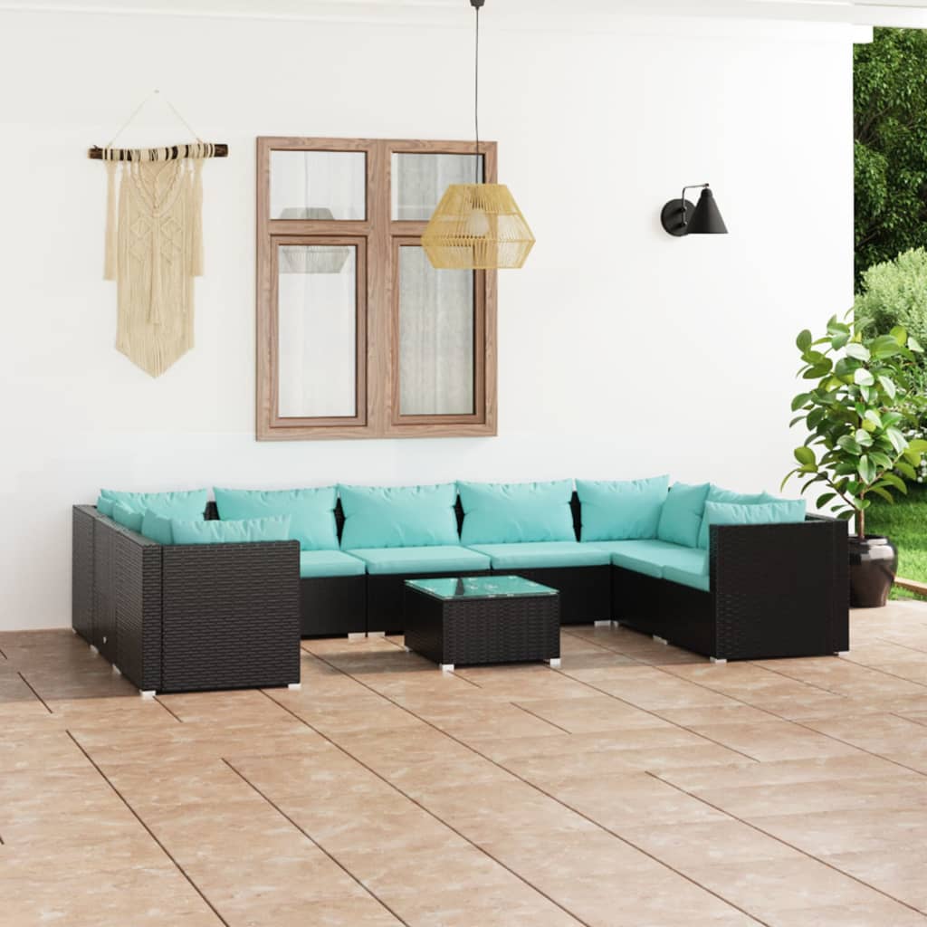 10-Delige Loungeset Met Kussens Poly Rattan 1