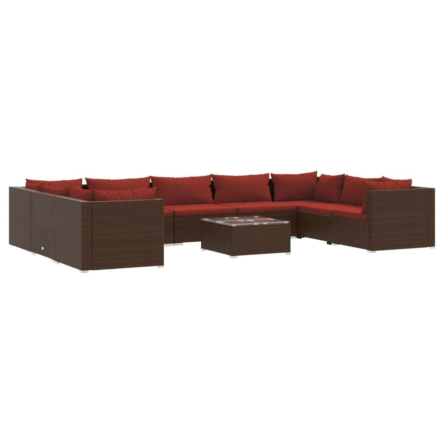 10-Delige Loungeset Met Kussens Poly Rattan 1