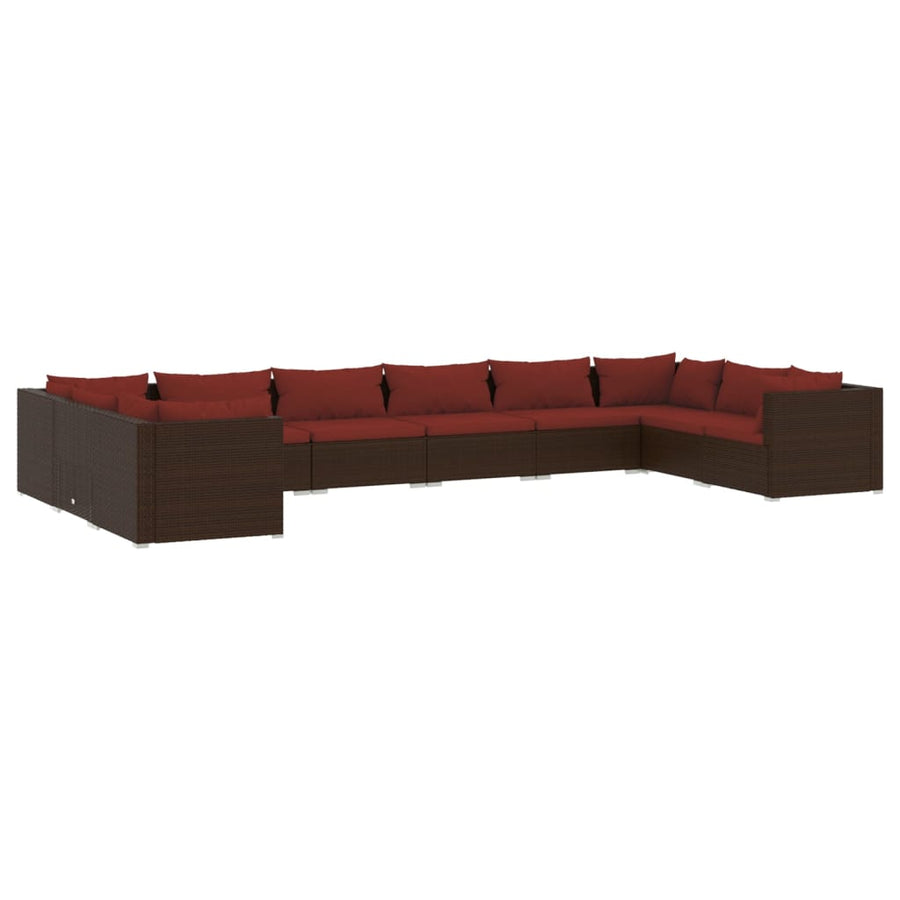10-Delige Loungeset Met Kussens Poly Rattan 1