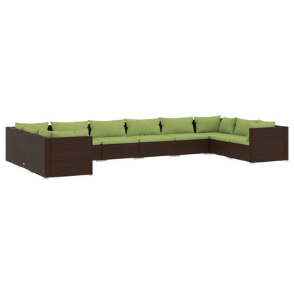 10-Delige Loungeset Met Kussens Poly Rattan 1