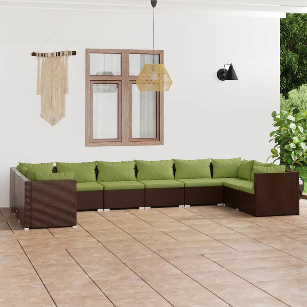 10-Delige Loungeset Met Kussens Poly Rattan 1