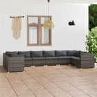 0-Delige Loungeset Met Kussens Poly Rattan Grijs En Antraciet 4x hoek + 6x midden