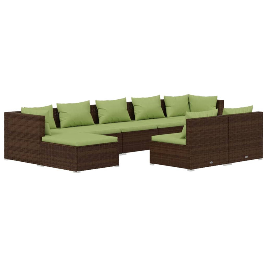 9-Delige Loungeset Met Kussens Poly Rattan 1