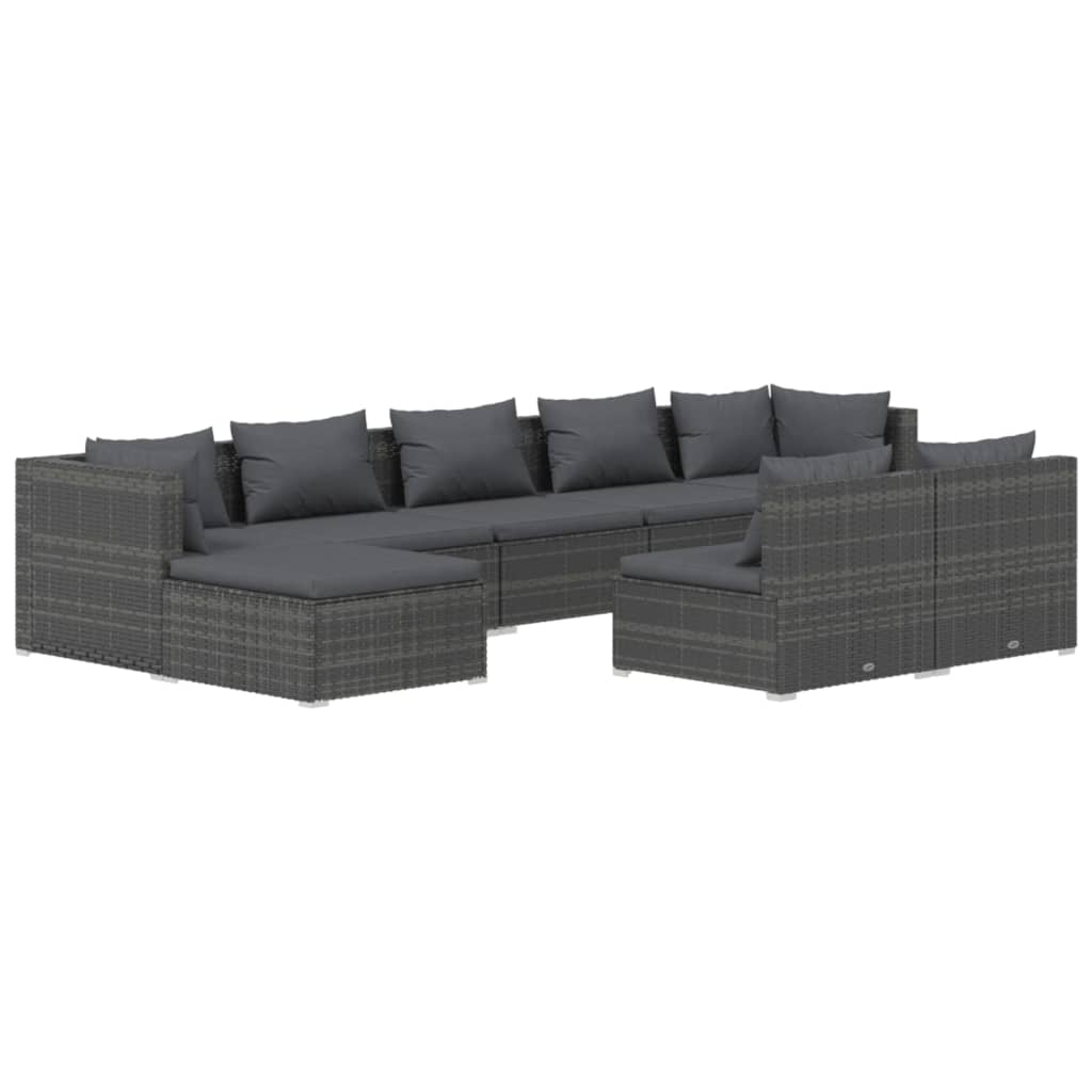9-Delige Loungeset Met Kussens Poly Rattan 1