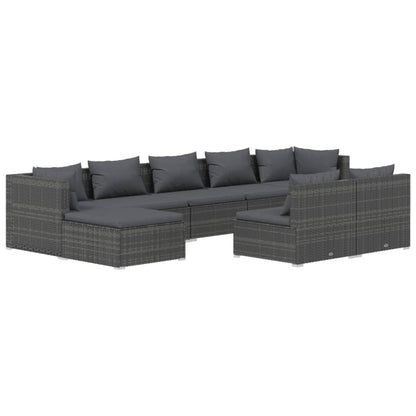 9-Delige Loungeset Met Kussens Poly Rattan 1