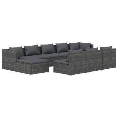 10-Delige Loungeset Met Kussens Poly Rattan 1