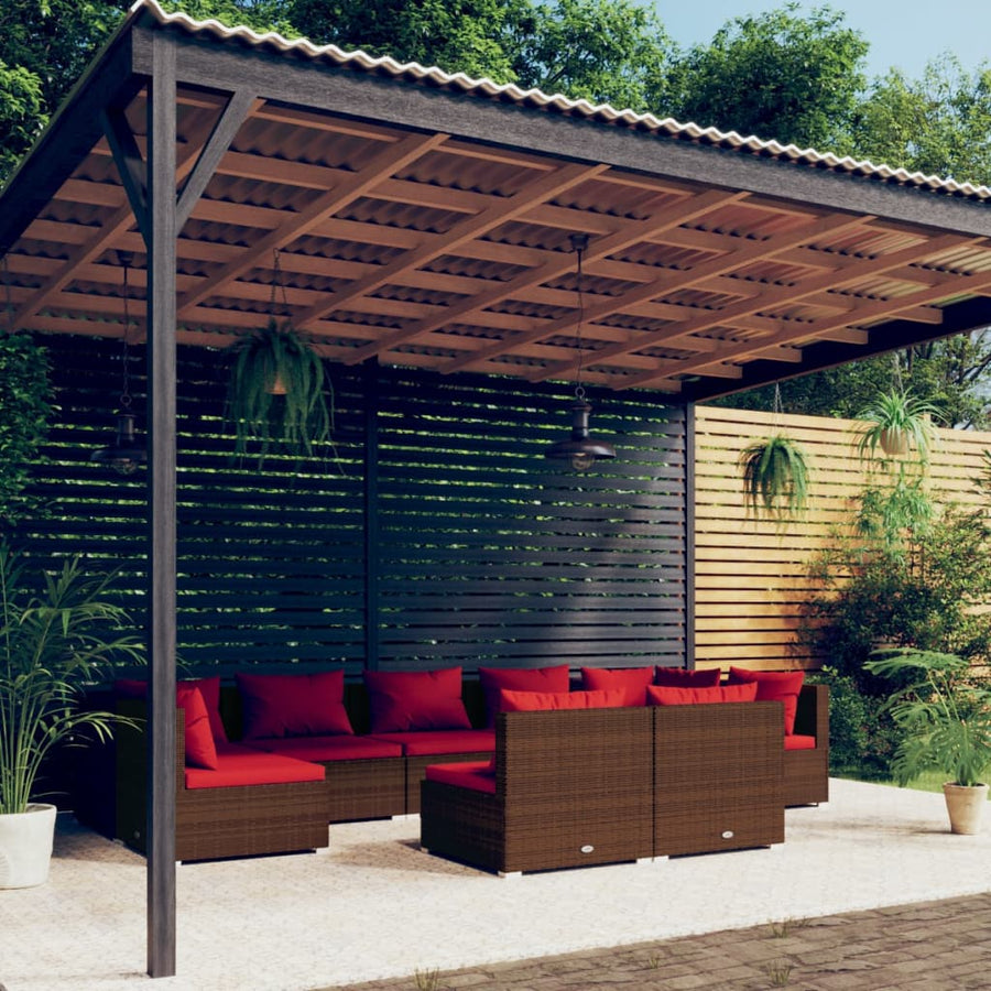 9-Delige Loungeset Met Kussens Poly Rattan 1